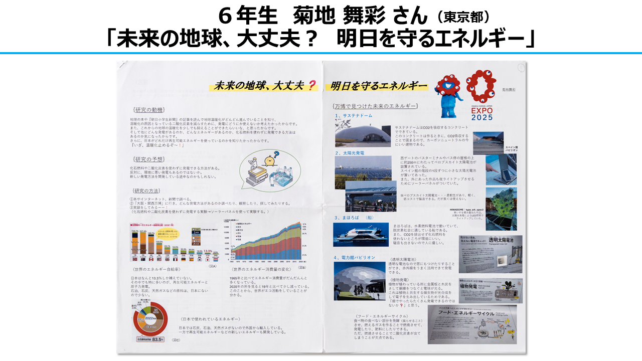 環境部門　審査員特別賞　6年生