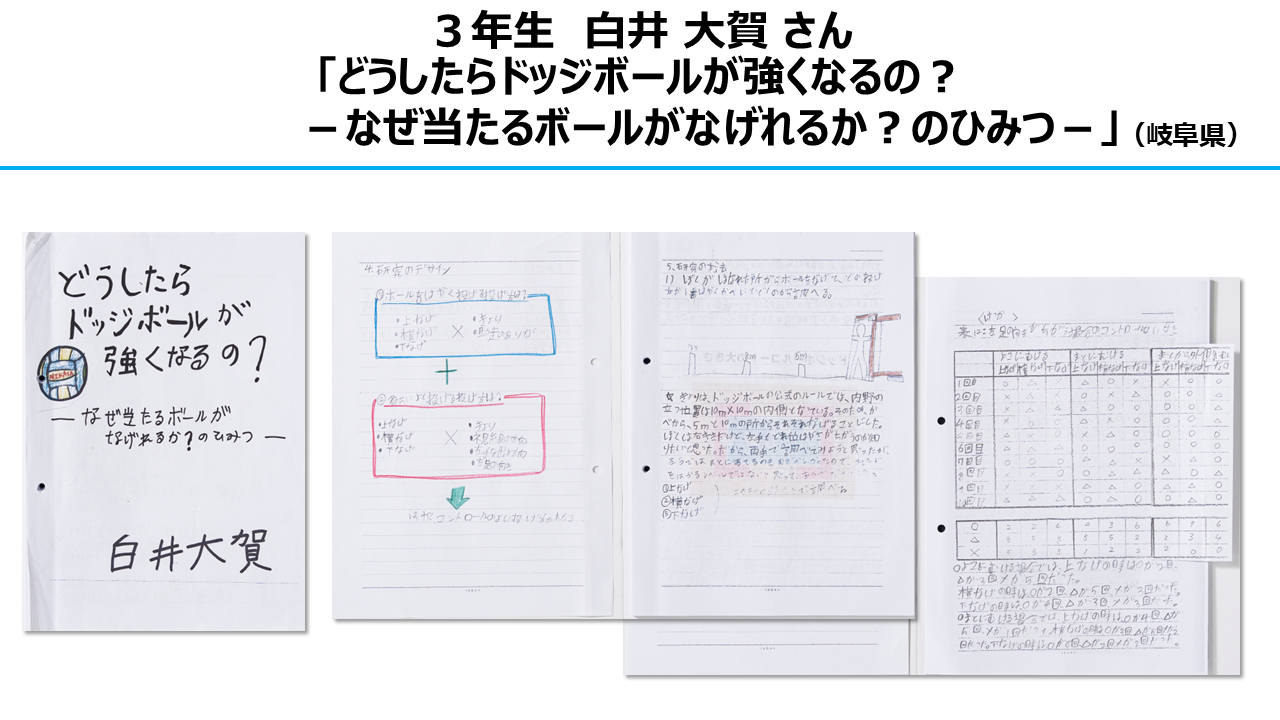 自由研究部門　大賞　3年生
